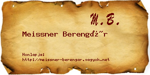 Meissner Berengár névjegykártya